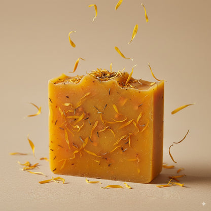 Nutricion dorada, calma infinita, Jabon de zanahoria y calendula